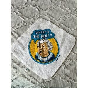 Vintage Wendy’s Clara Pellar Where’s The Beef Towel and Washcloth Set  1984